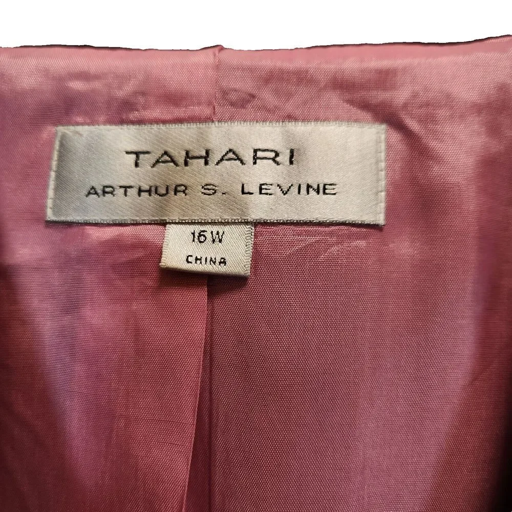 Tahari Pinstripe 3-Piece Suit Set Gray Pink Professional Business Attire - Picture 7 of 16